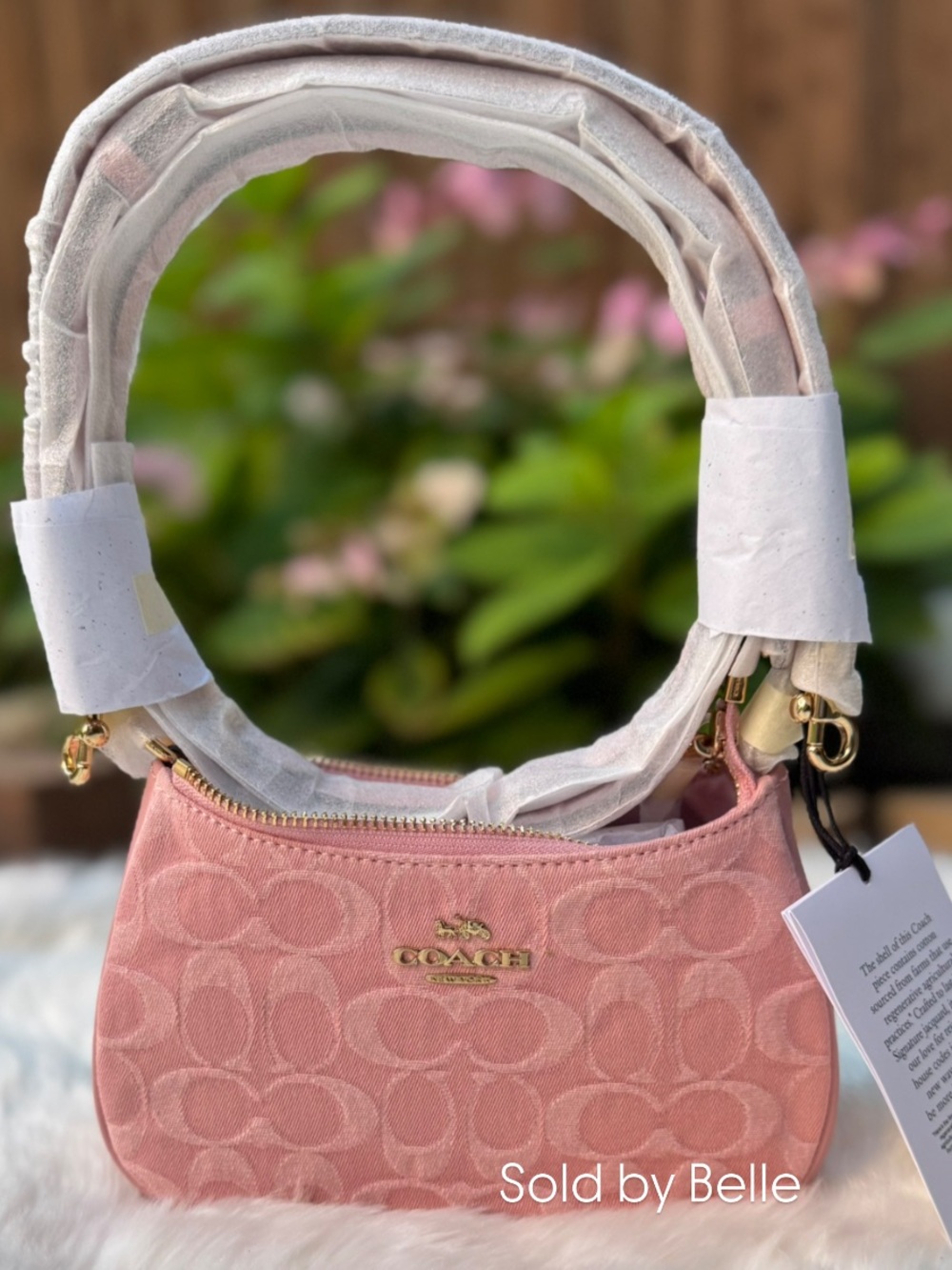 NWT Coach Teri Mini Signature Pink Denim Purse